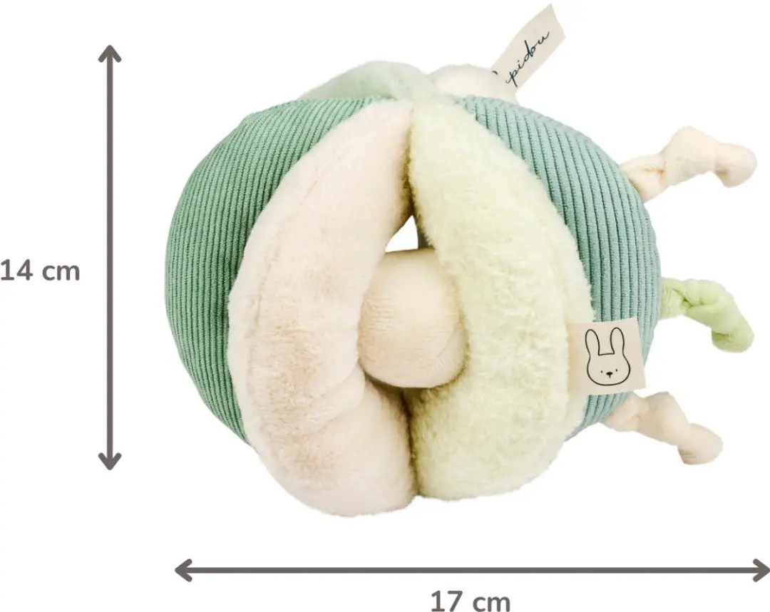 Nattou Lapidou Grijpbal 17cm - Lindegroen - afbeelding 6 van 6
