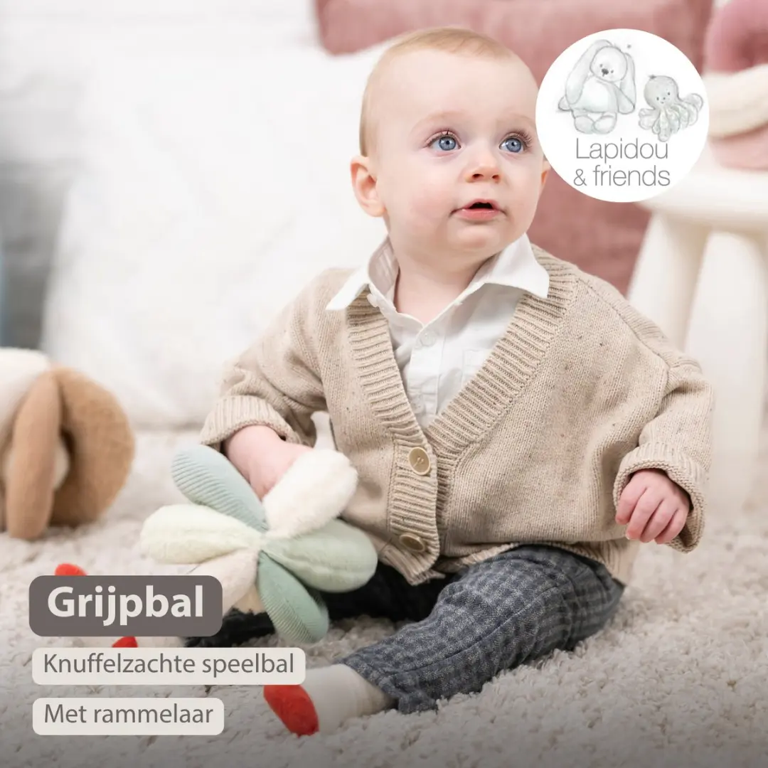 Nattou Lapidou Grijpbal 17cm - Lindegroen