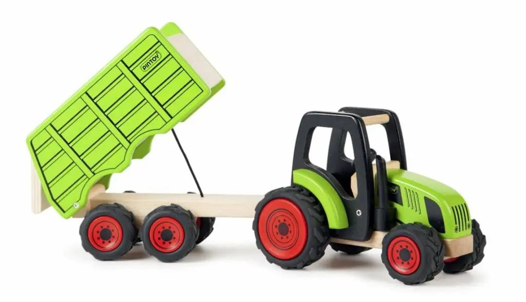 Pintoy Houten Tractor - Groen/Zwart