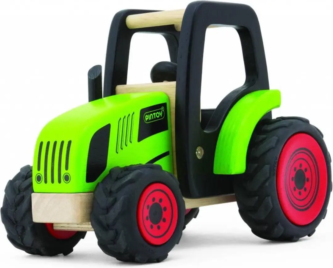 Pintoy Houten Tractor - Groen/Zwart