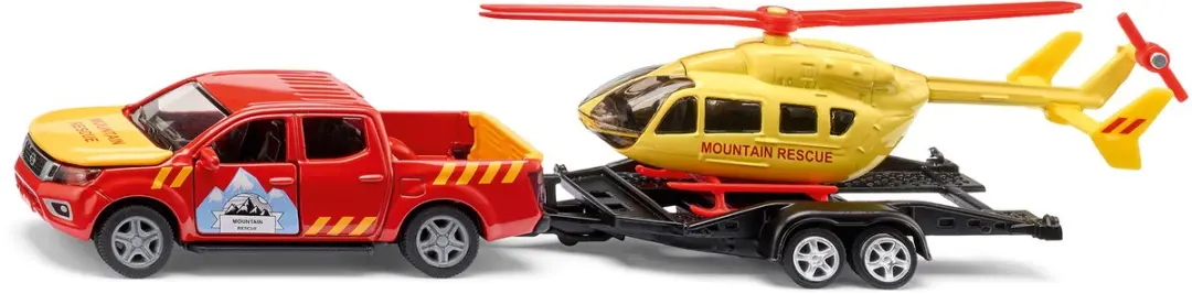 SIKU 2570 Nissan Navara met Helikopter 1:50 - Rood/Geel