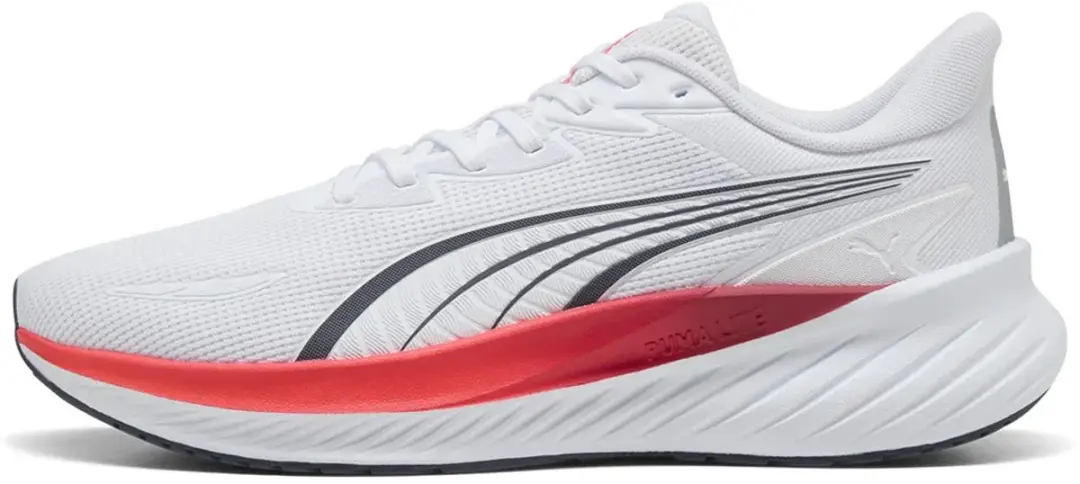 PUMA Pounce Lite 2 Hardloopschoenen - 44 - Puma White/Ultra Red