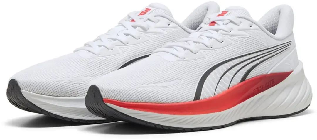 PUMA Pounce Lite 2 Hardloopschoenen - 44 - Puma White/Ultra Red