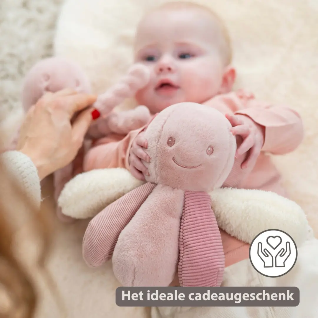 Nattou Lapidou Knuffel Octopus 26cm - Roze