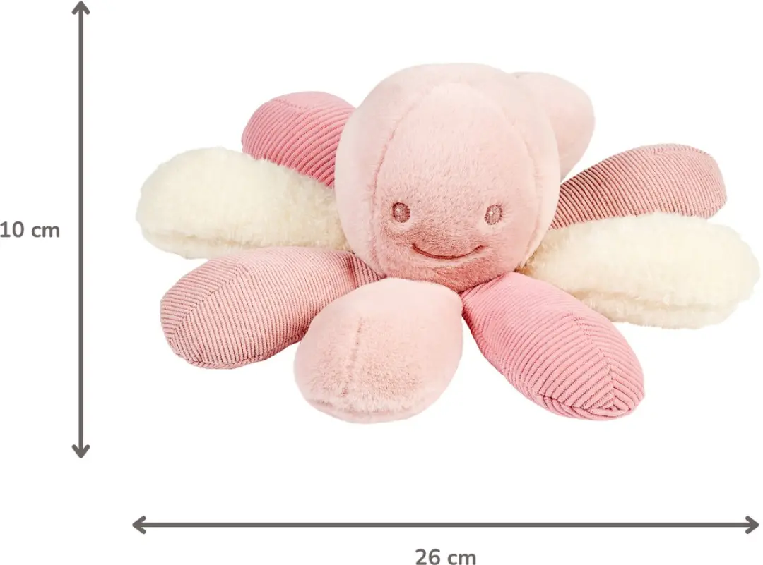 Nattou Lapidou Knuffel Octopus 26cm - Roze