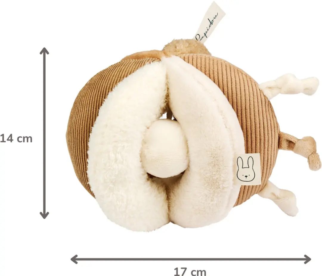 Nattou Lapidou Grijpbal 17cm - Zand - afbeelding 6 van 6