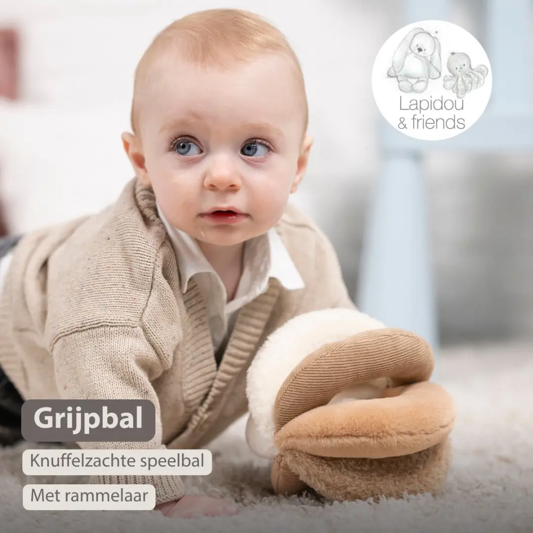 Nattou Lapidou Grijpbal 17cm - Zand