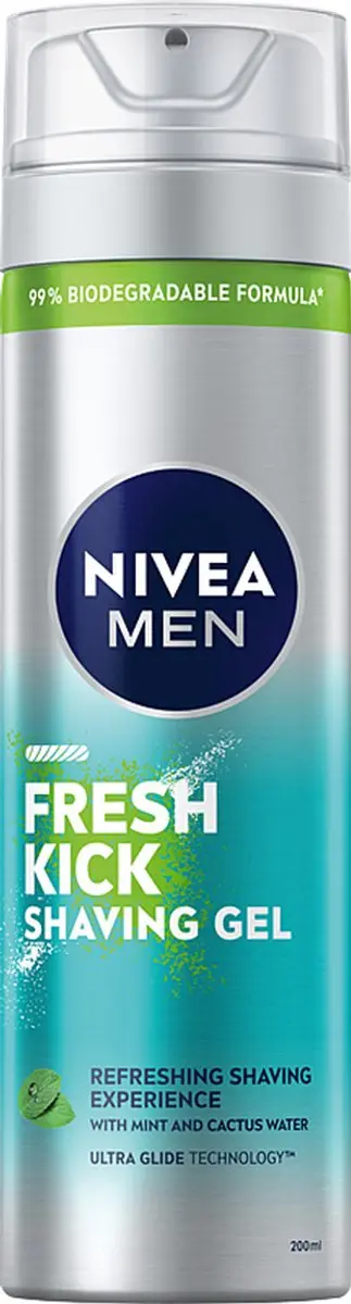 NIVEA Fresh Kick Verfrissende Scheergel 200ml - Mint & Cactuswater