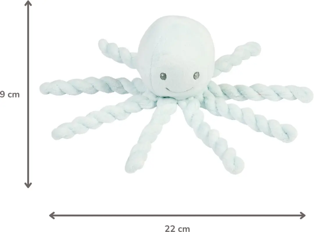Nattou Lapidou Knuffel Octopus 22cm - Blauw