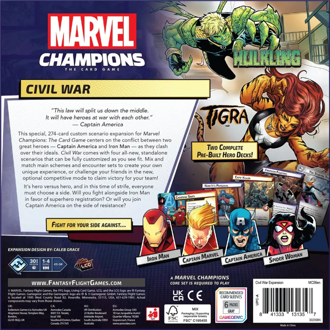 Asmodee Marvel LCG Champions Civil War Expansion Kaartspel
