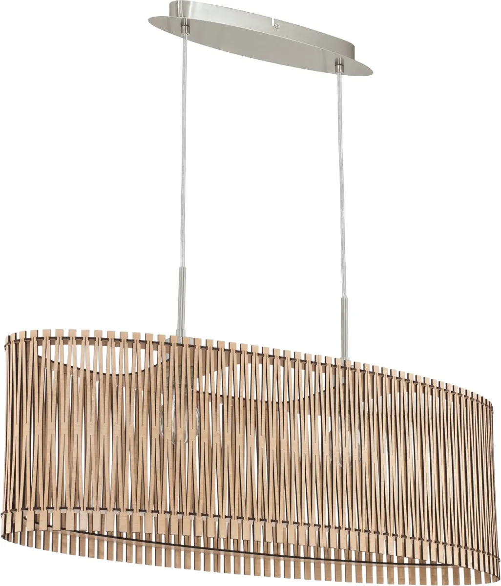 Eglo Sendero Hanglamp - 1 Licht - Nikkel-Mat - Bruin