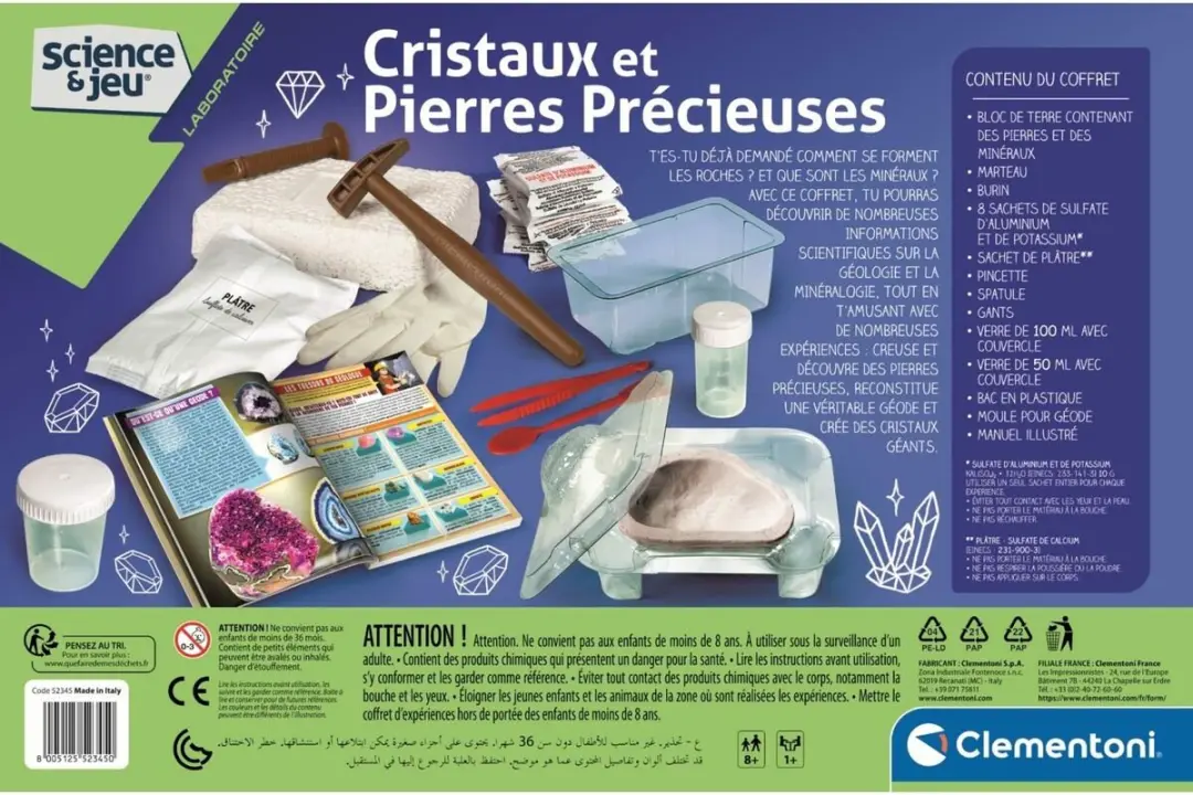 Clementoni Crystals and Gemstones Wetenschapsspel - 4 Spelers