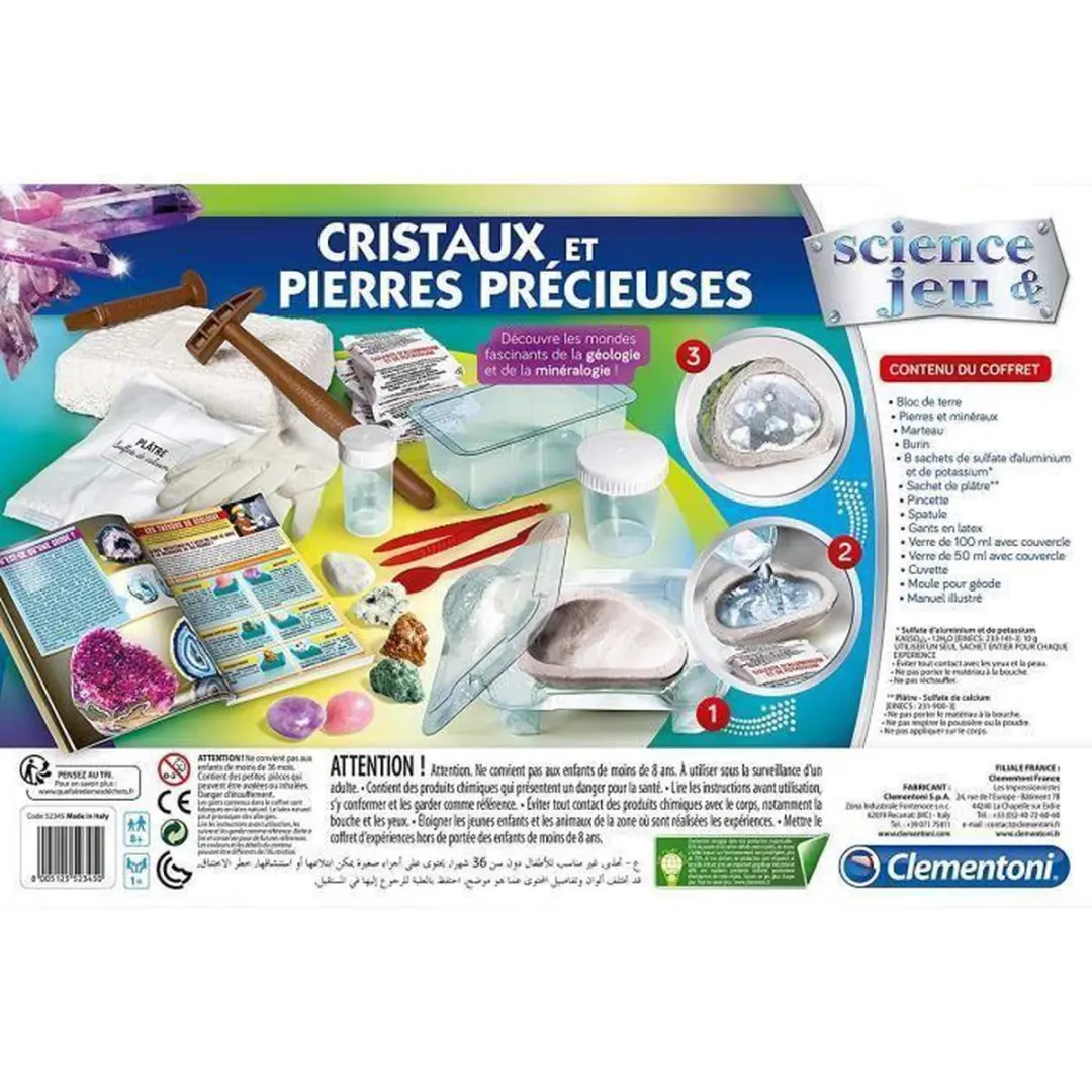 Clementoni Crystals and Gemstones Wetenschapsspel - 4 Spelers
