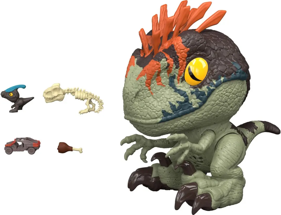 Mattel Jurassic World Fierce Feeder Velociraptor - JKG86 - 3x AAA