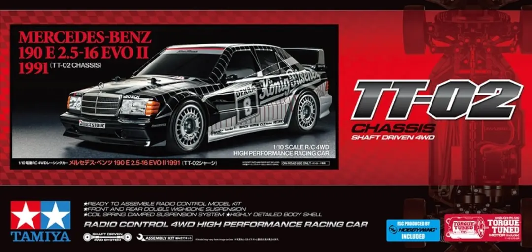 Tamiya 58752 Mercedes-Benz 190 E 2.5-16 EVO II König-Pilsner TT-02