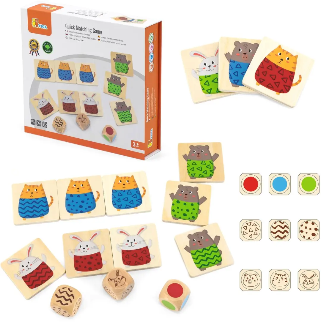 Viga Houten Puzzel Quick Match Game 27-delig