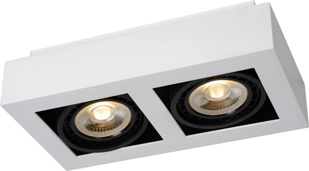 Lucide Zefix Plafondspot LED 2x12W 2200K/3000K - Wit