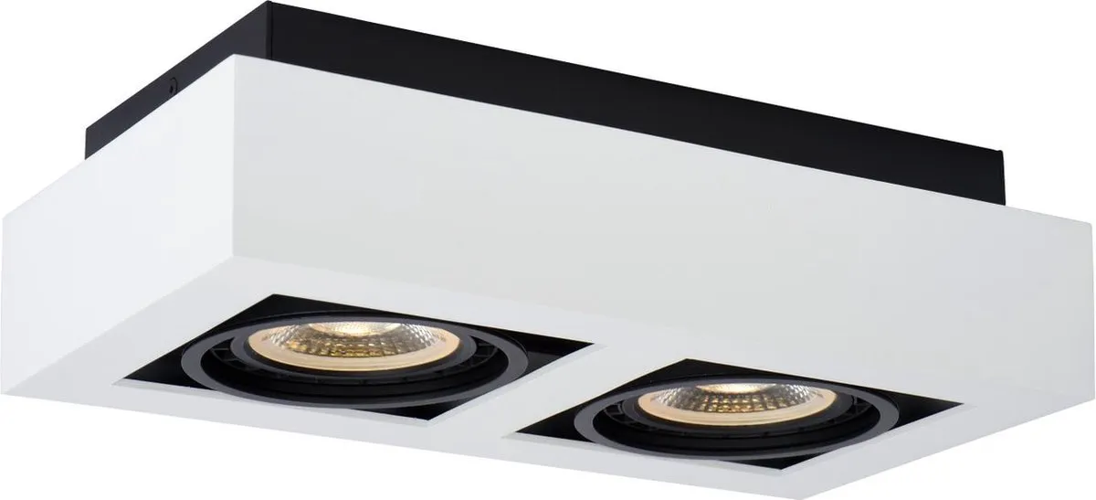 Lucide Zefix Plafondspot LED 2x12W 2200K/3000K - Wit