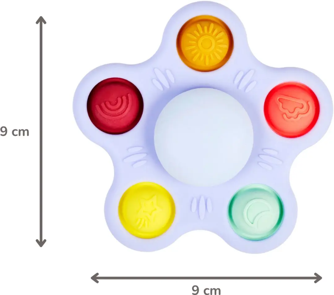 Nattou Silicone Baby Pop-it Spinner 9cm - Multicolor