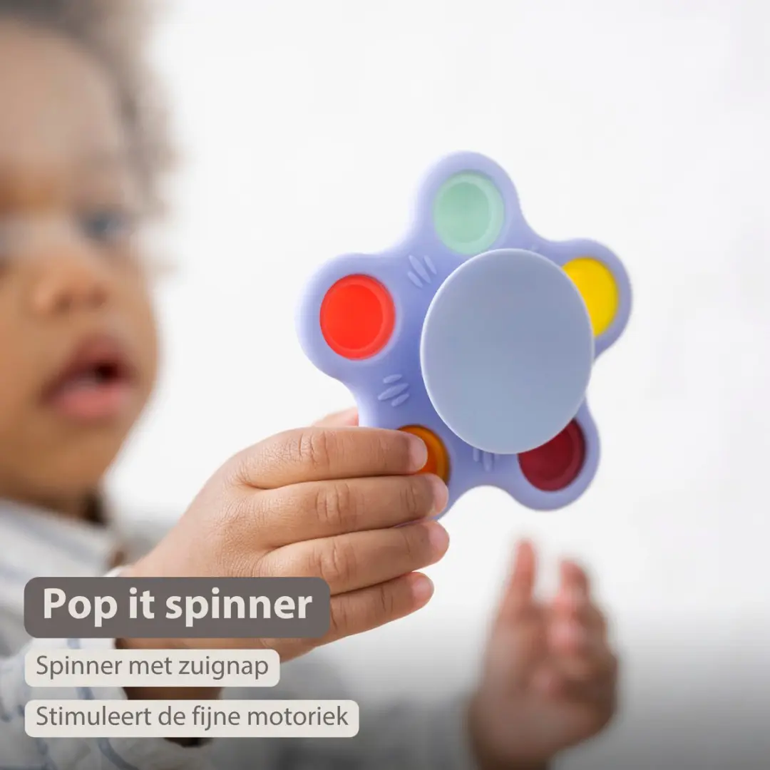 Nattou Silicone Baby Pop-it Spinner 9cm - Multicolor