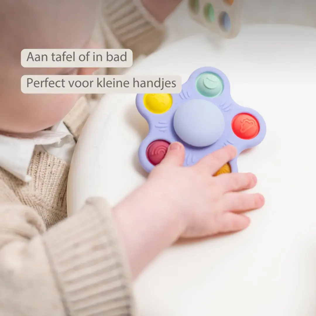 Nattou Silicone Baby Pop-it Spinner 9cm - Multicolor