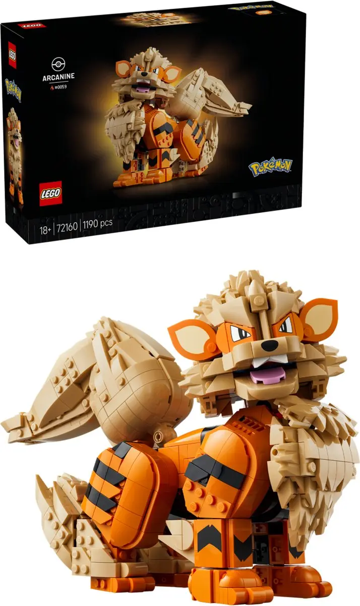 LEGO Pokémon Arcanine Bouwpakket 1190 Stukken - Multicolor