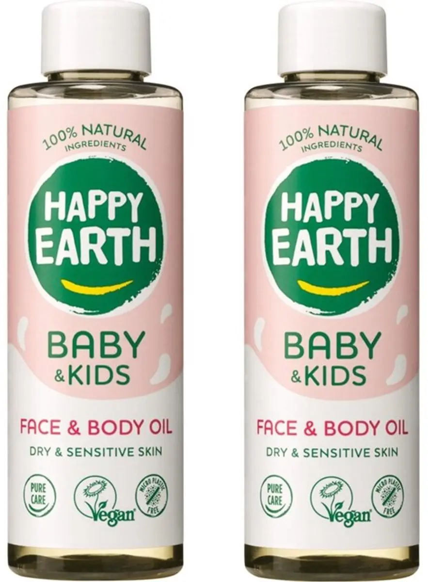 Happy Earth Baby & Kids Gezichts- en Lichaamsolie 2x150ml