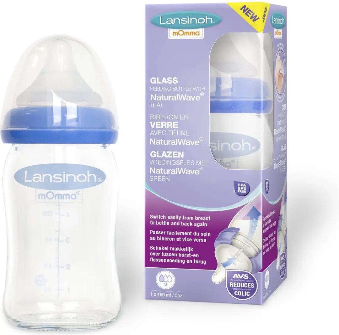 Lansinoh Glazen Fles 160ml - Paars