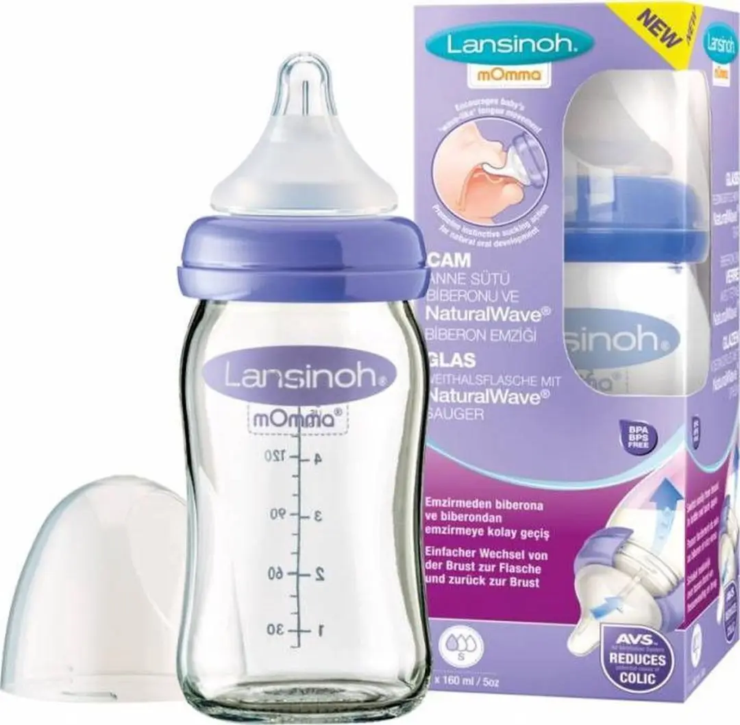 Lansinoh Glazen Fles 160ml - Paars