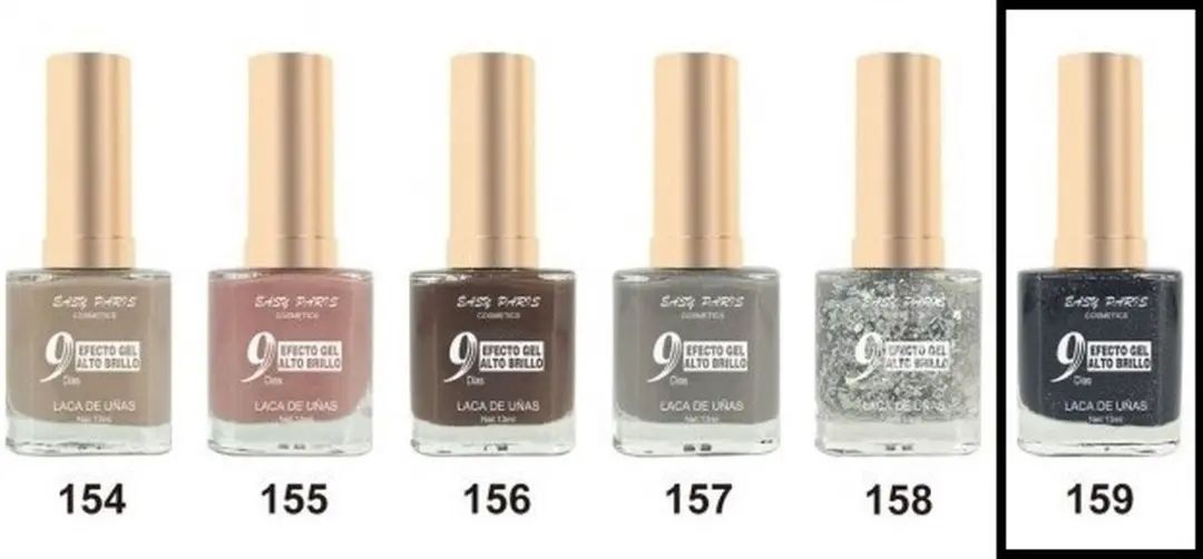 Easy Paris Nagellak 159 Zwart met Zilver Glitters