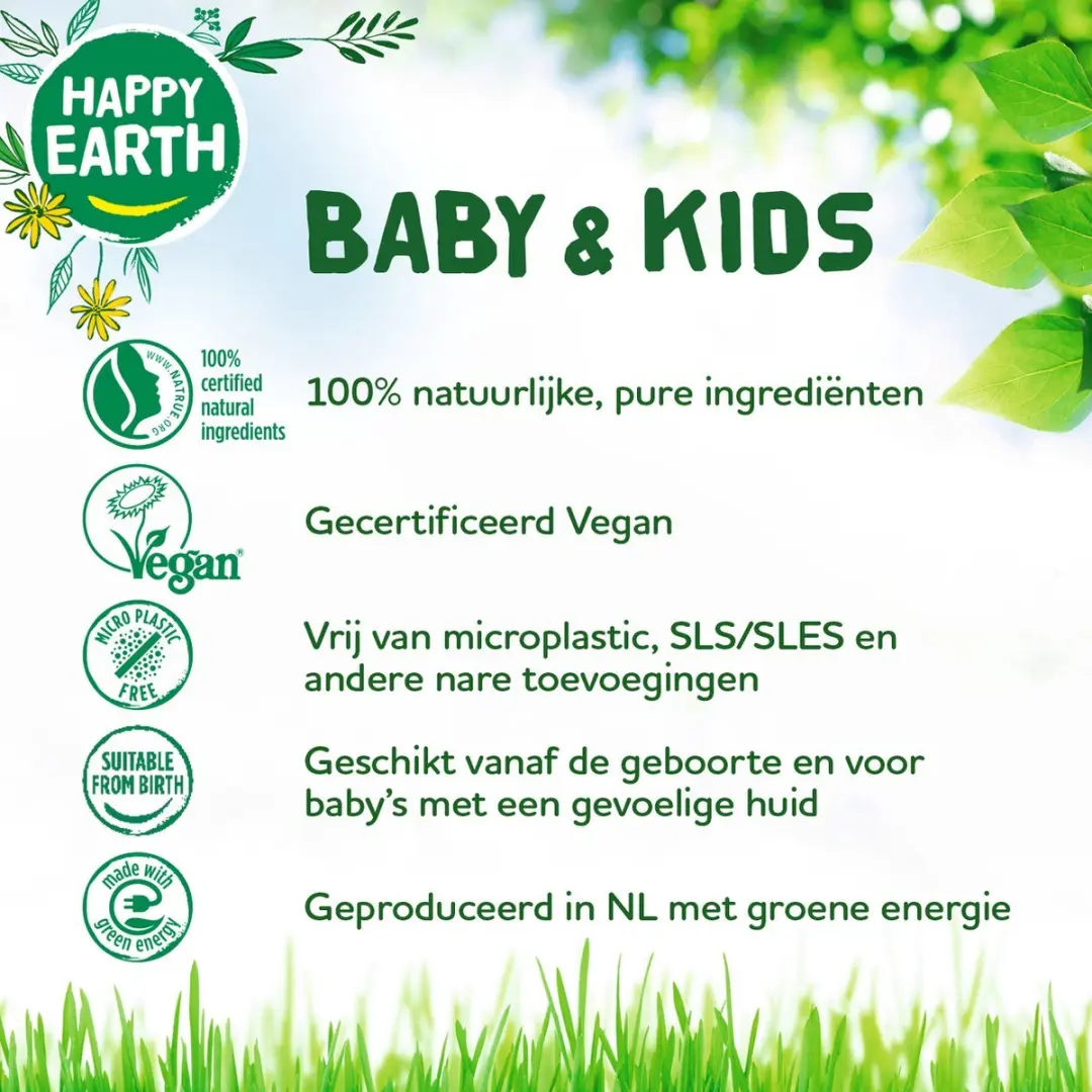 Happy Earth Baby & Kids Bodylotion 200ml - 6 Stuks
