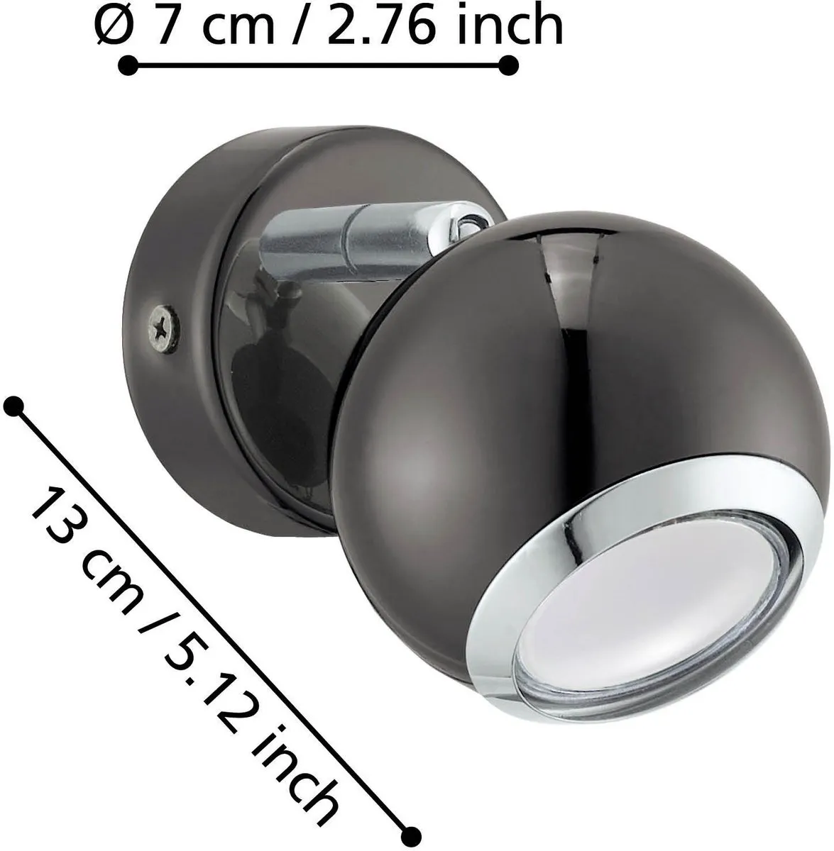 Eglo Bimeda Spot 1 Licht - 7cm - Nikkel/Nero
