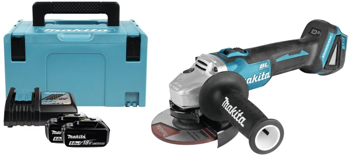 Makita DGA504RTJ Accu Haakse Slijper 125mm - 18V - 2x Accu