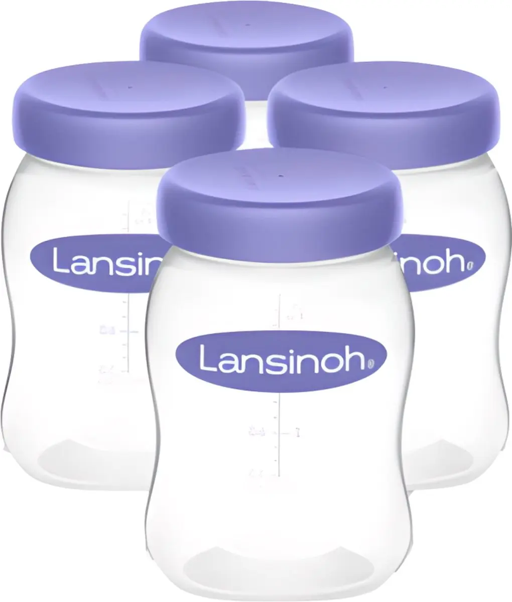 Lansinoh Natural Wave Bewaarflesjes Moedermelk 160ml - 4 Stuks
