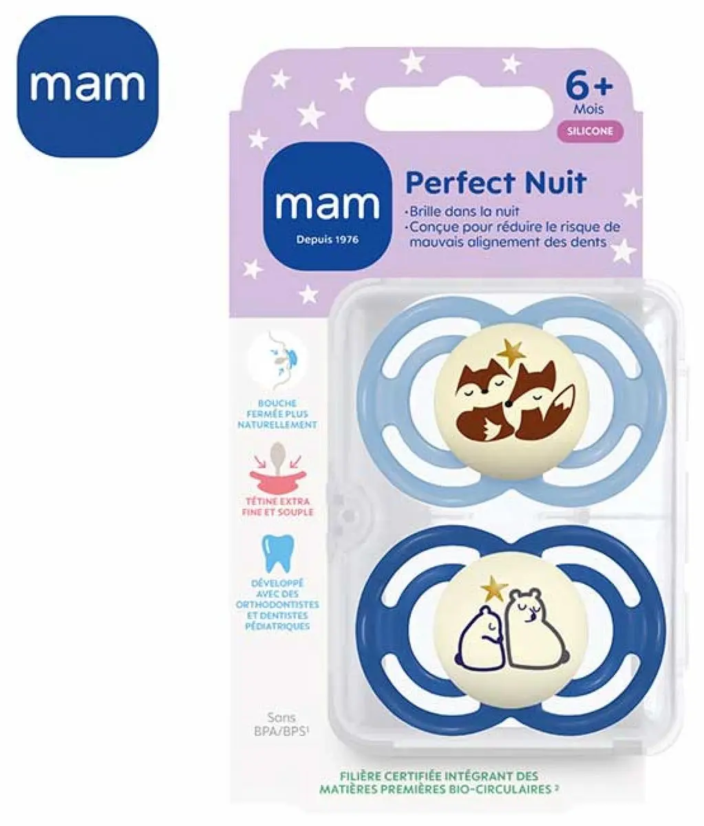 MAM Perfecte Nacht Fles 2 Stuks - Blauw - afbeelding 4 van 4