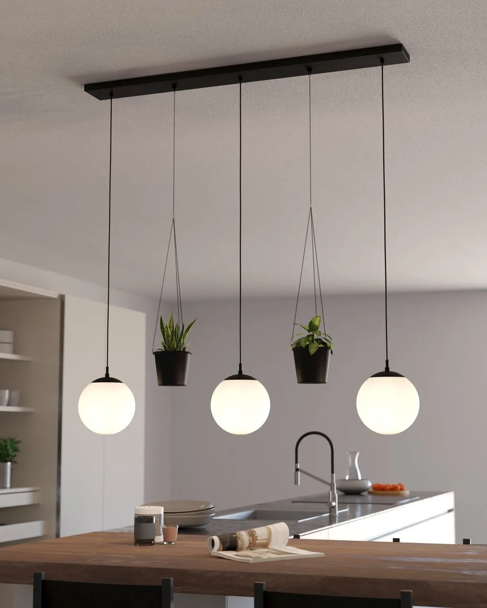 Eglo Rondo 3 Hanglamp 121cm - Zwart/Wit