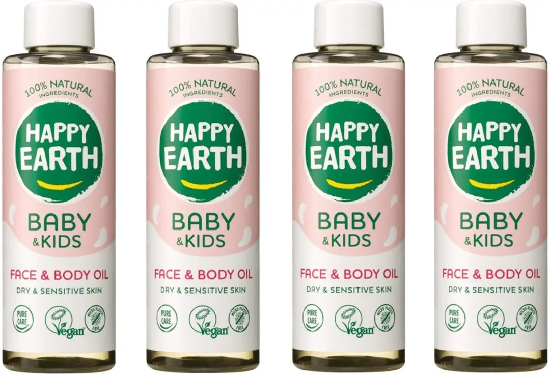 Happy Earth Baby & Kids Gezichts- en Lichaamsolie 4x150ml