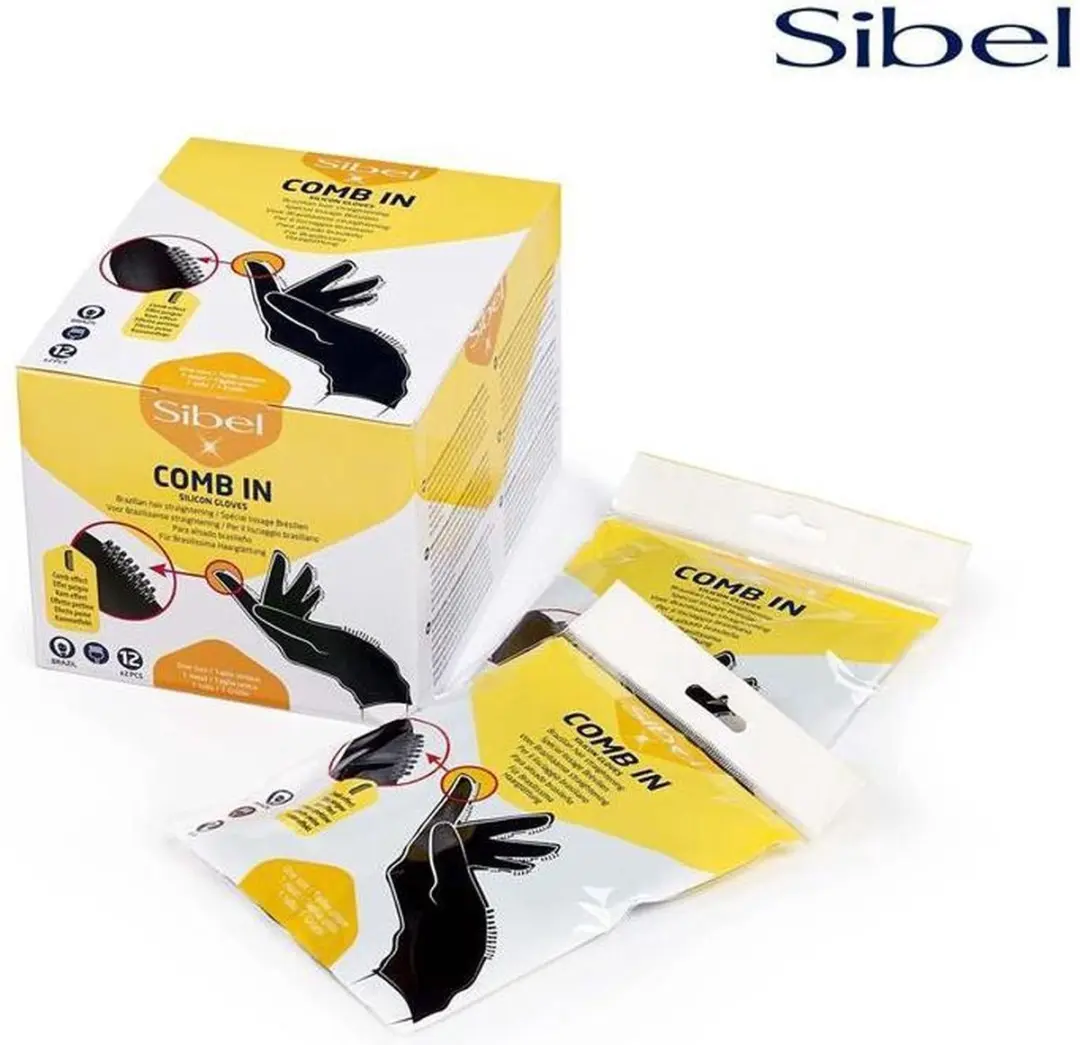 Sibel Comb In Siliconen Handschoenen - Zwart