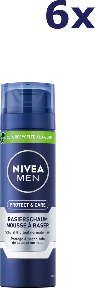 NIVEA MEN Protect & Care Scheerschuim 200ml - 6 Stuks