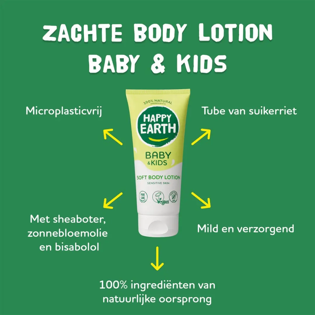 Happy Earth Baby & Kids Bodylotion 600ml - 3x200ml