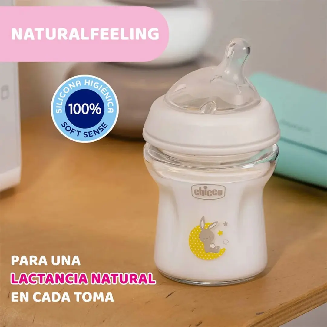 Chicco Naturalfeeling Glazen Babyfles 150ml - Transparant - afbeelding 3 van 4