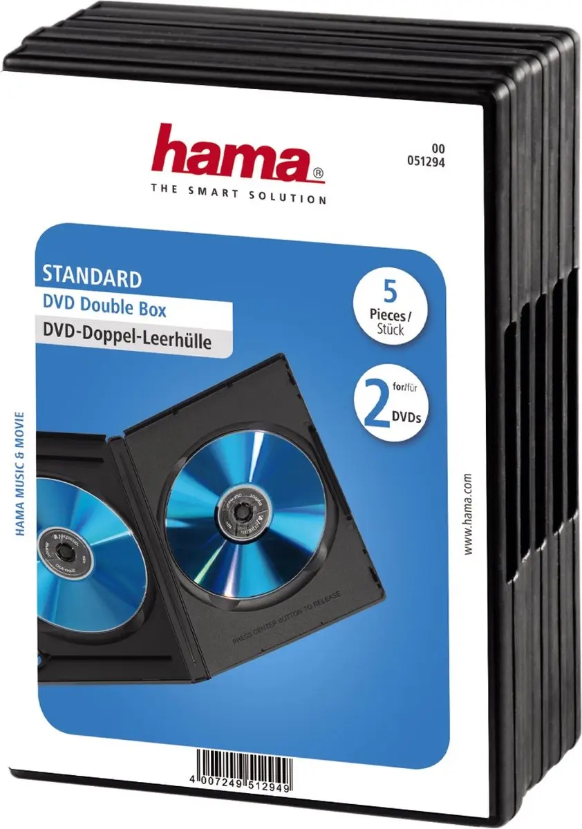 Hama DVD Box Dubbel 25 Vakken - Zwart