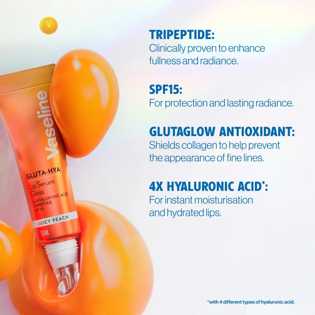 Vaseline Gluta-Hya Lipgloss Juicy Peach 10ml