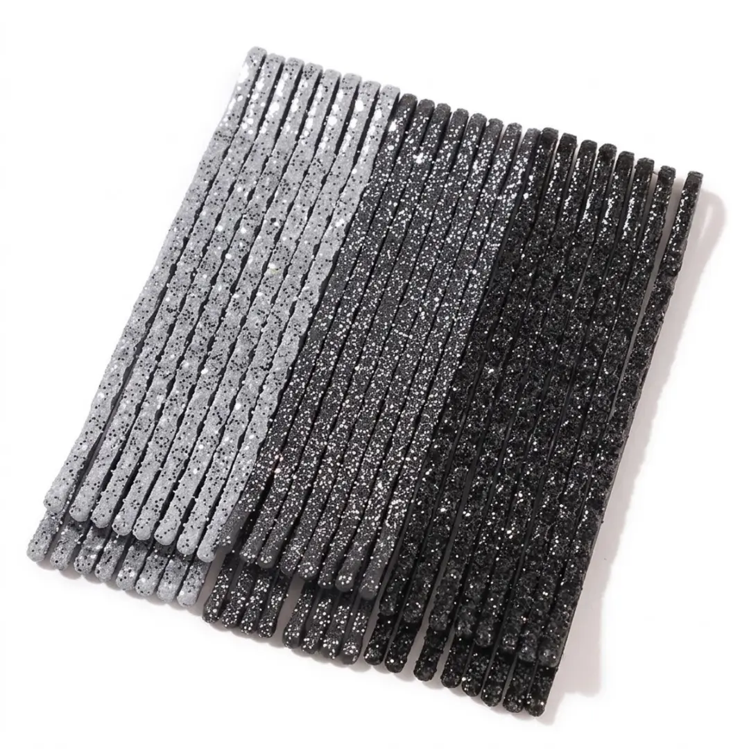 NUVEX Diepgrijze Glitter Haarspeldjes - 24 Stuks