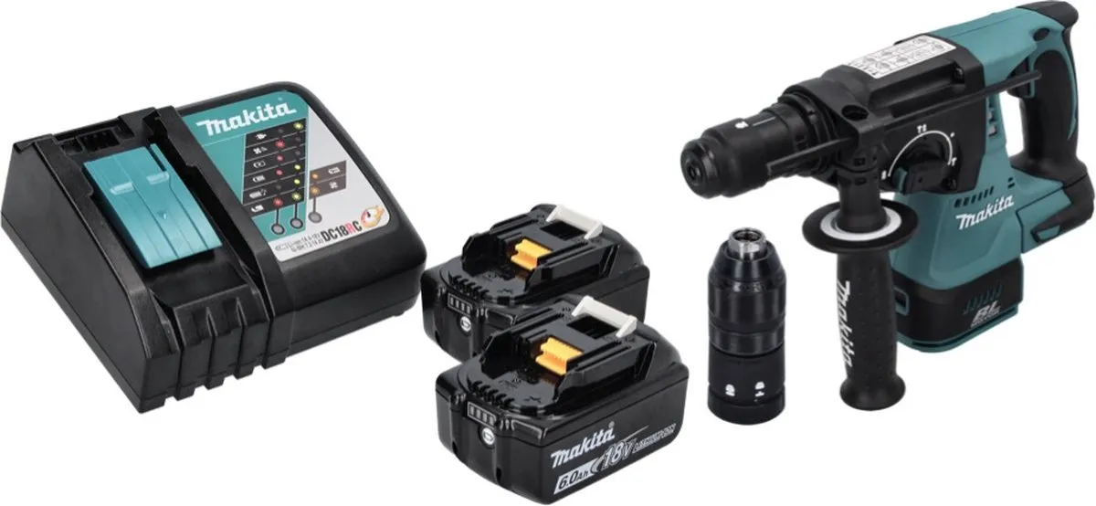 Makita DHR243RG Accuboormachine 18V SDS-plus - 2x 6,0Ah - afbeelding 3 van 5