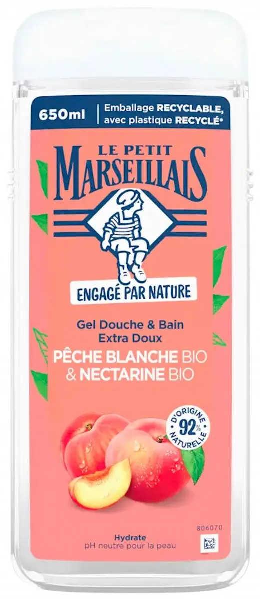 Le Petit Marseillais Bad- en Douchegel Witte Perzik Biologisch 650ml