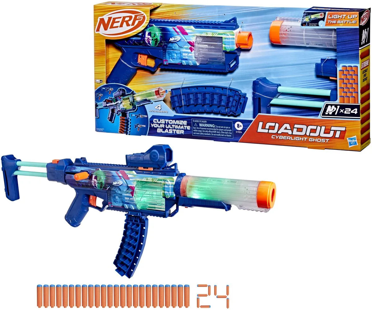 Nerf Loadout Cyberlight Ghost Blaster G1824 - Turquoise
