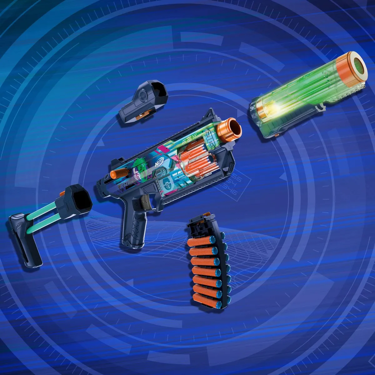 Nerf Loadout Cyberlight Ghost Blaster G1824 - Turquoise