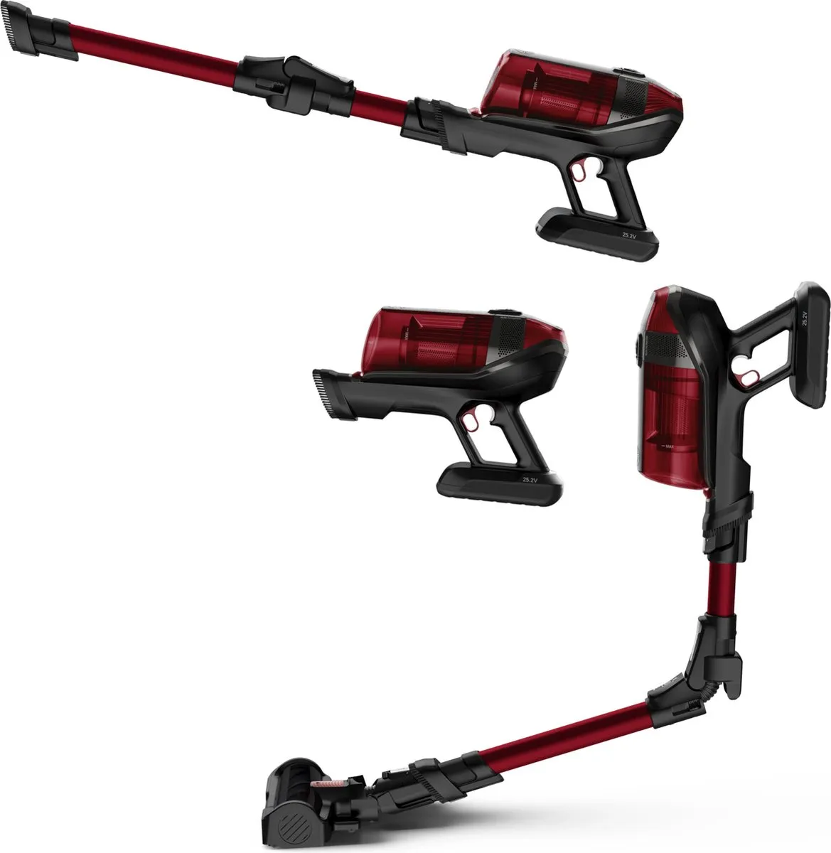 Rowenta X-Force Flex 12.60 RH98A9WO Draadloze Stofzuiger - 150 Airwatt - Rood/Grijs