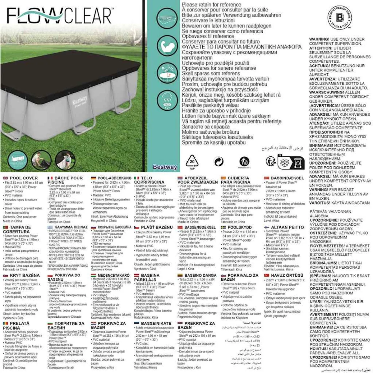 Bestway Flowclear Power Steel Afdekzeil Rechthoek - afbeelding 6 van 6